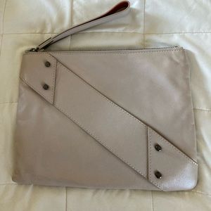 Botkier Beige Leather Zipper Clutch